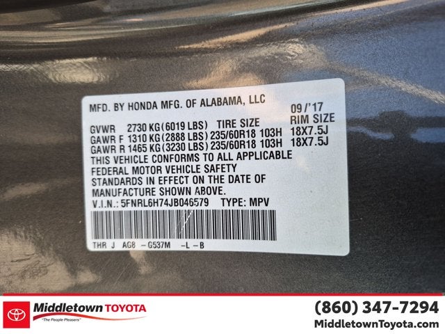 2018 Honda Odyssey EX-L