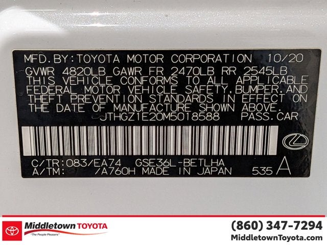 2021 Lexus IS IS 350 F SPORT